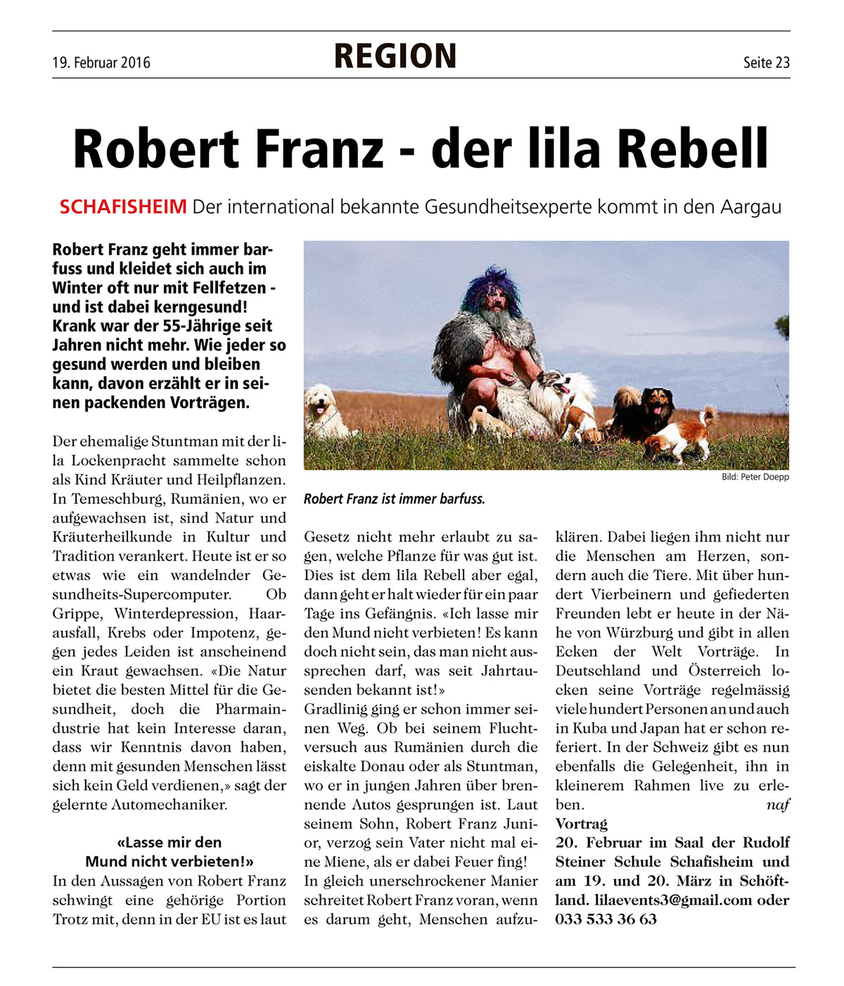 Artikel in den Schweizer Zeitungen